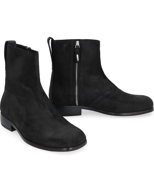 Our Legacy Black Michaelis Suede Ankle Boots for men