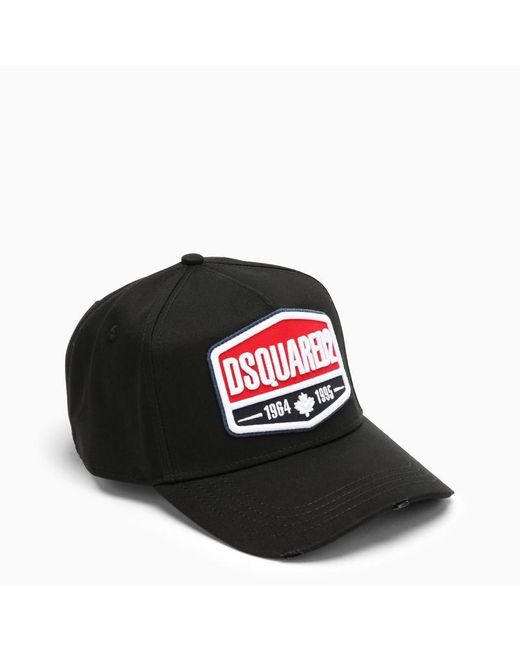 DSquared² Black Baseball Cap With Logo Patch for men