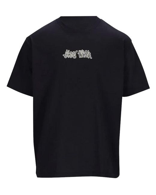 Gcds Black Graffiti Loose T-Shirt for men