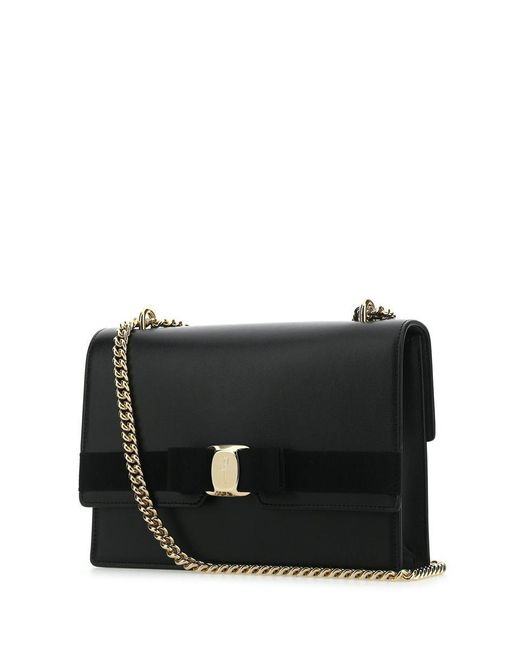 Ferragamo Black Shoulder Bags