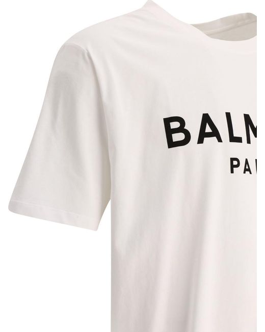 Balmain White Paris T Shirt for men