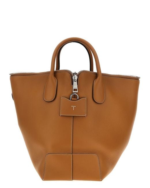 Tod's Brown Di Swing Tote Bag