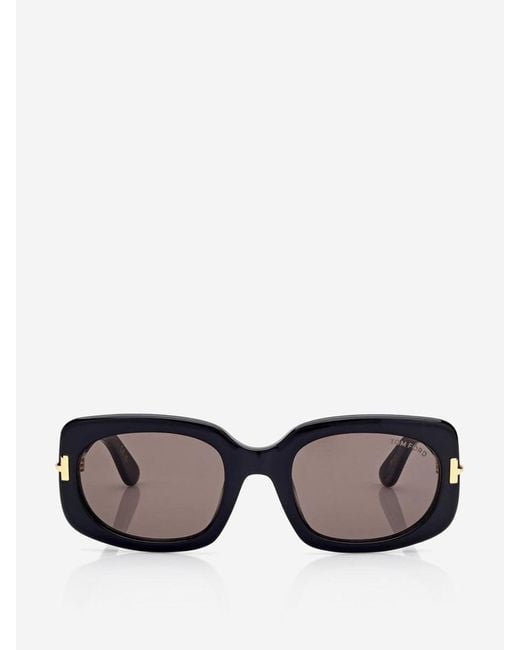 Tom Ford Black Icon Rectangular Sunglasses