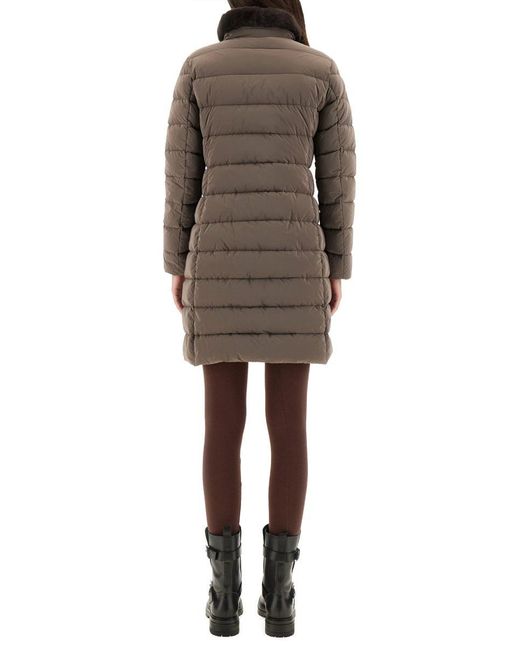 Moorer Brown Padded Jacket "Longan-Os"