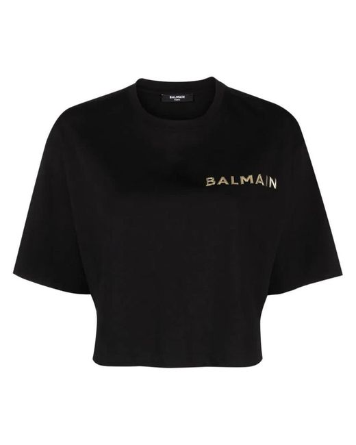 Balmain Black T-shirts And Polos