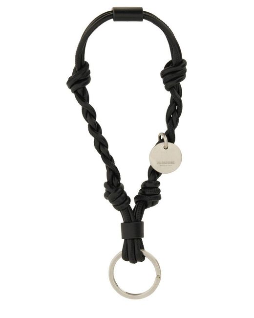 Jil Sander Black Keychain "Tangle" for men