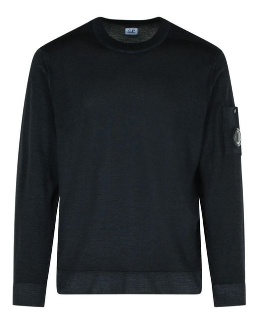 C P Company Black Wool Sweater for men