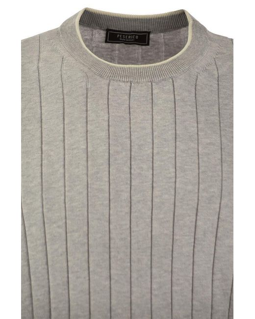 Peserico Gray T-shirt In Pure Cotton Crépe Yarn for men