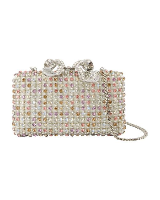 Self-Portrait Metallic Crystal Clutch