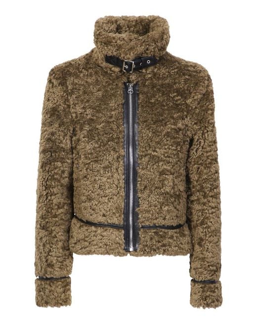 Stand Studio Audrey Fur Jacket With A Crop Design In Faux Shearling