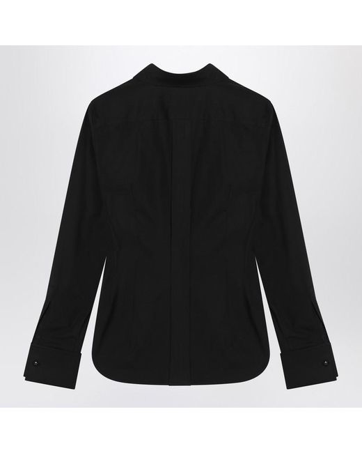 Max Mara Black Cotton Shirt With Logo