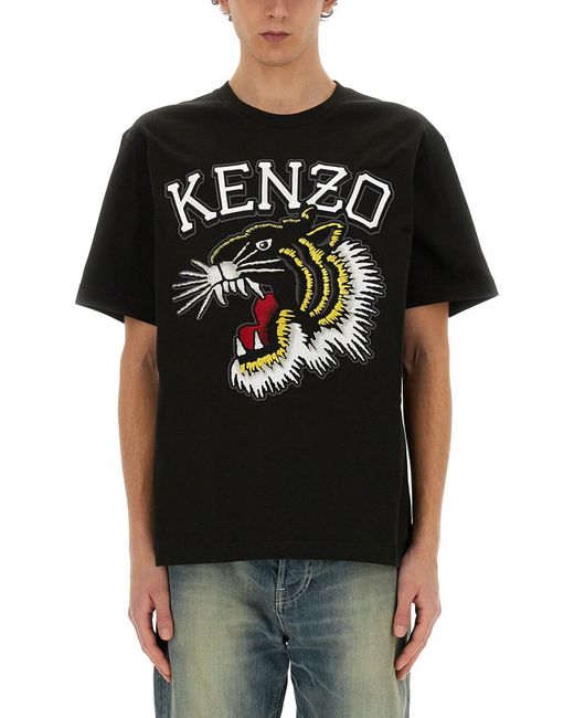 KENZO Black "Tiger Varsity Classic" T-Shirt for men