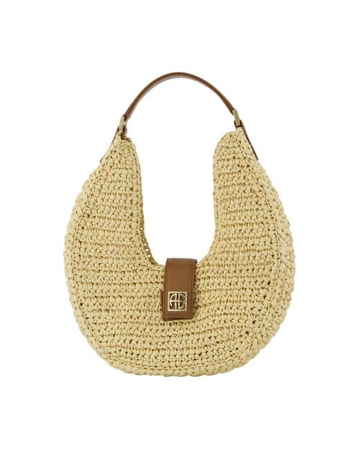 Anine Bing Metallic Lou Monogram Shoulder Bag