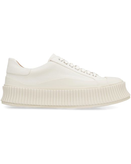 Jil Sander White Leather Lace-up Sneakers