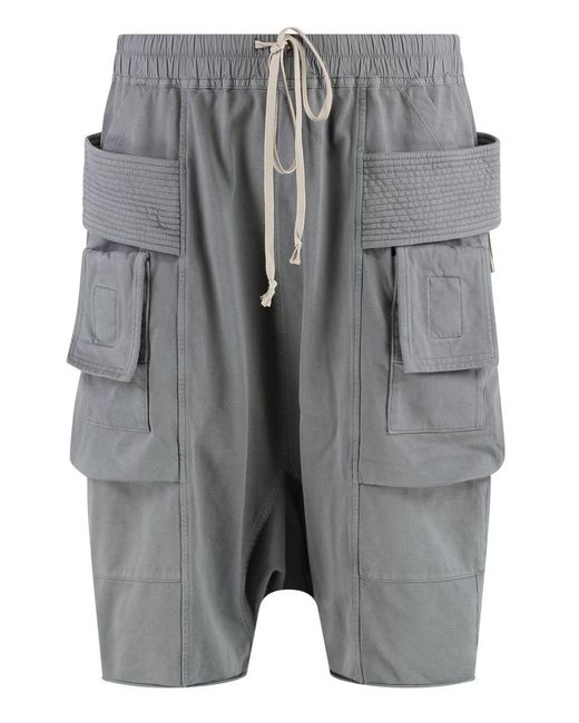 Rick Owens Gray Cotton Bermuda Shorts for men
