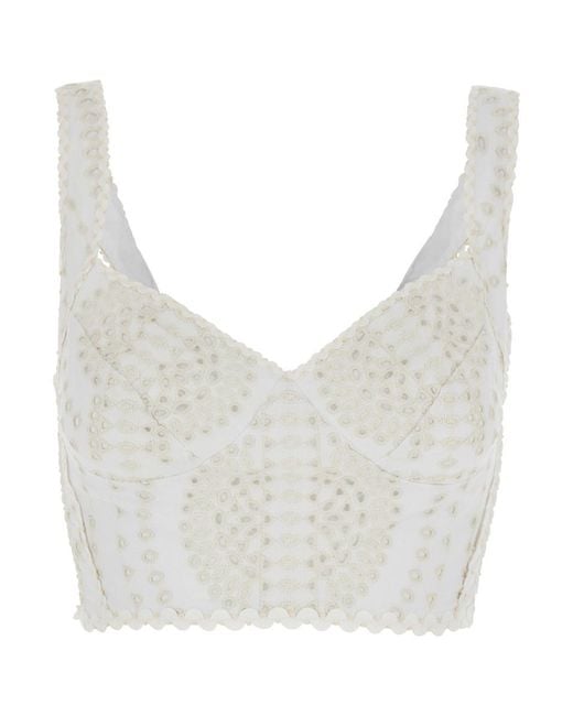 Charo Ruiz White Goldie' Top With V-Neck