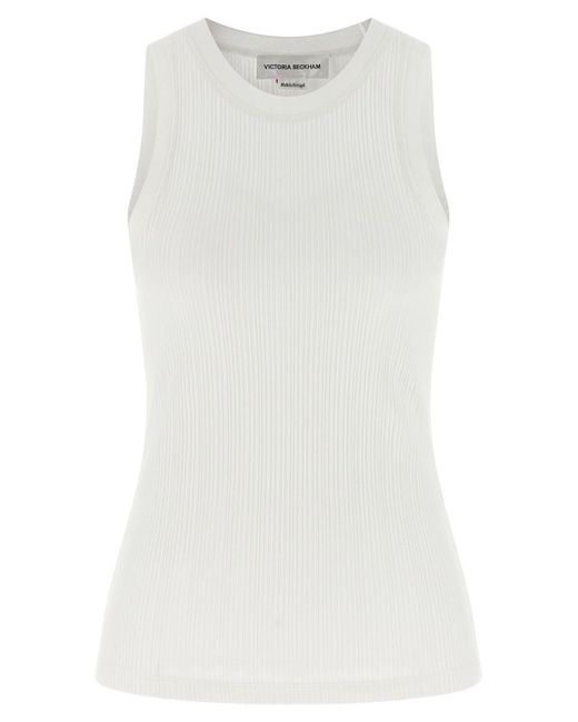 Victoria Beckham White 'Rib Tank' Top