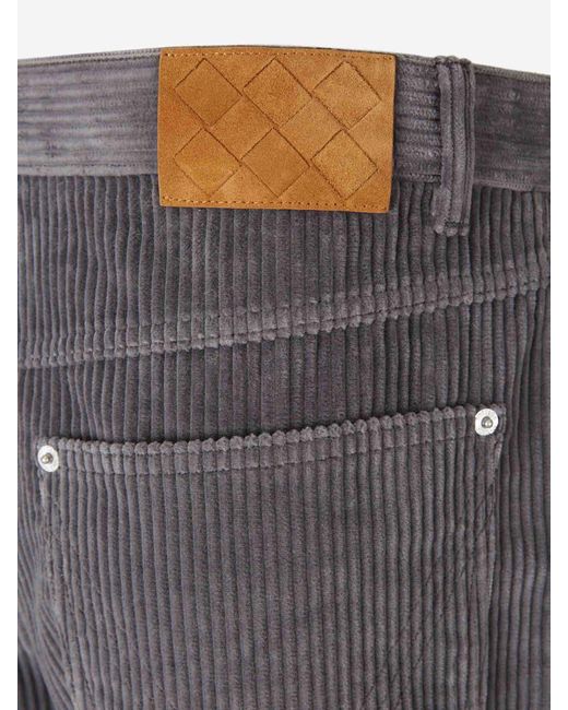 Bottega Veneta Gray Wide Leg Corduroy Pants for men