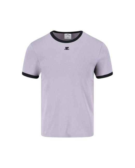 Courreges Purple Contraste T-Shirt for men