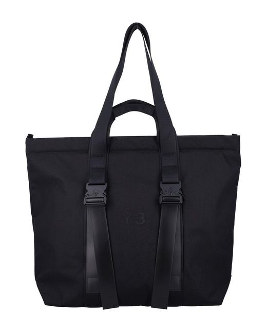 Y-3 Black Staple Shopper Bag