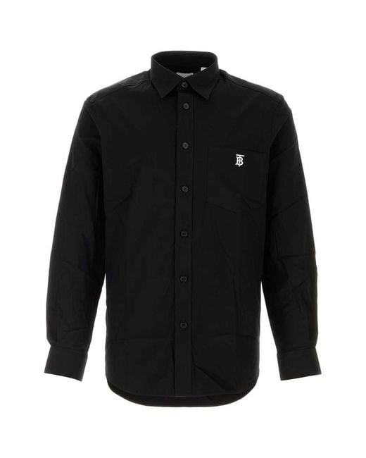 Burberry Black Stretch Poplin Shirt for men