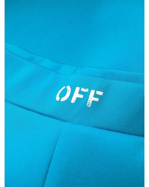Off-White c/o Virgil Abloh Blue Sleek Side-split leggings