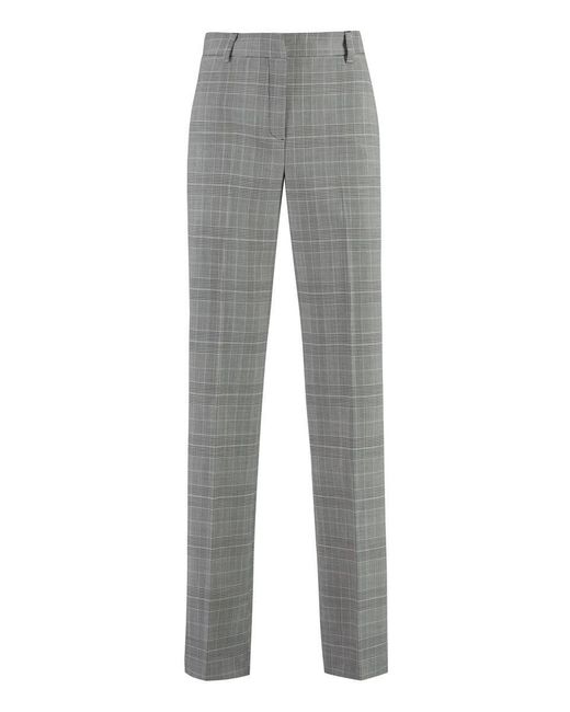PT01 Gray Prince-of-wales Checked Trousers