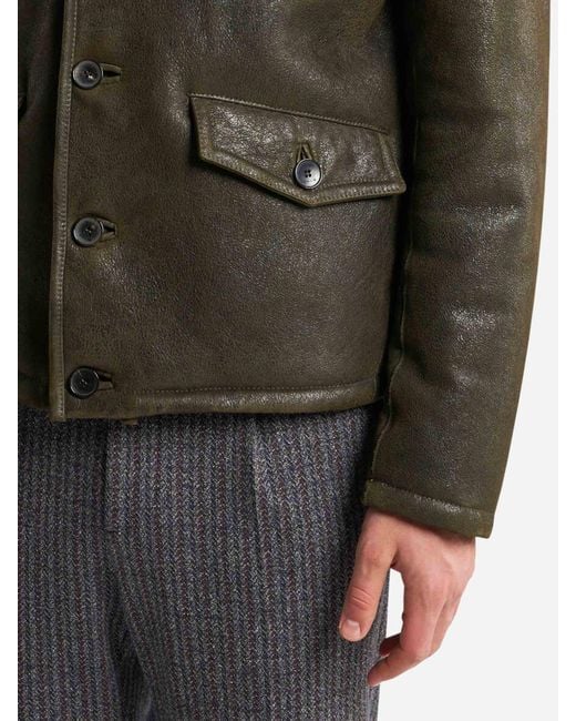 Etro Green Sheepskin Jacket for men
