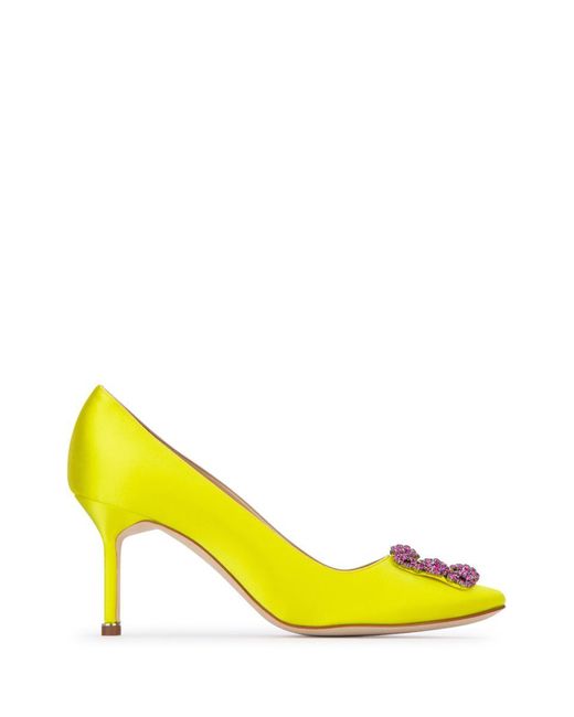 Manolo Blahnik Yellow Heeled Shoes