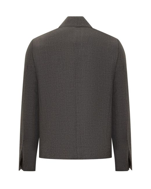 Givenchy Gray Wool Zip Jacket for men
