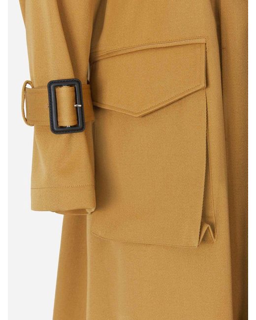 Proenza Schouler Yellow Wool Belt Trench Coat
