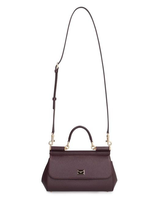 Dolce & Gabbana Purple Sicily Medium Leather Handbag
