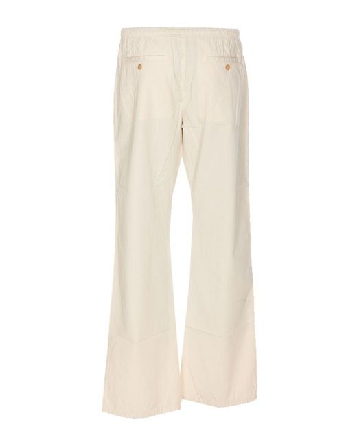 Palm Angels Natural Trousers Ivory for men