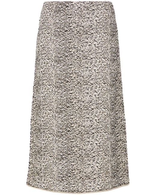 Fabiana Filippi Gray Cotton Blend Midi Skirt