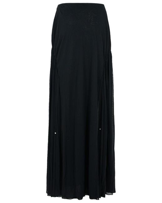 Lanvin Black 'Flared' Viscose Blend Skirt