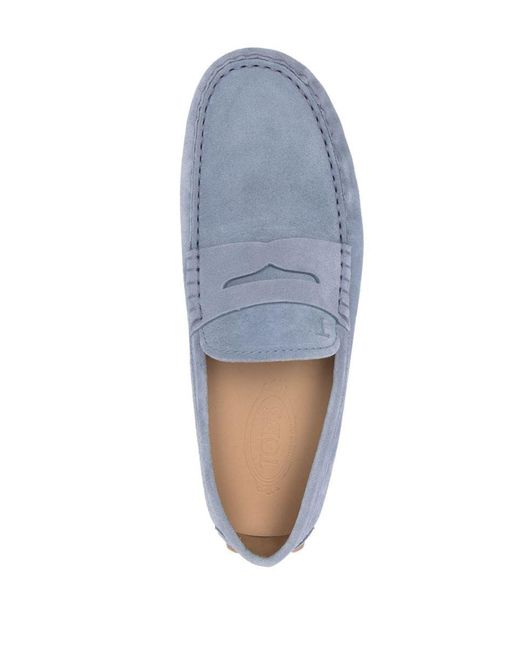 Tod's Gray Gommino Suede Driving Loafers for men
