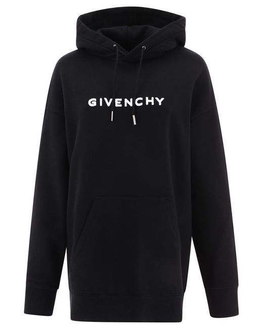 Givenchy Black Flocked Logo Hoodie