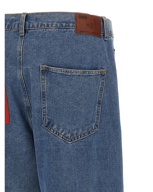 Kidsuper Blue 'Flower Pots' Denim Trousers for men