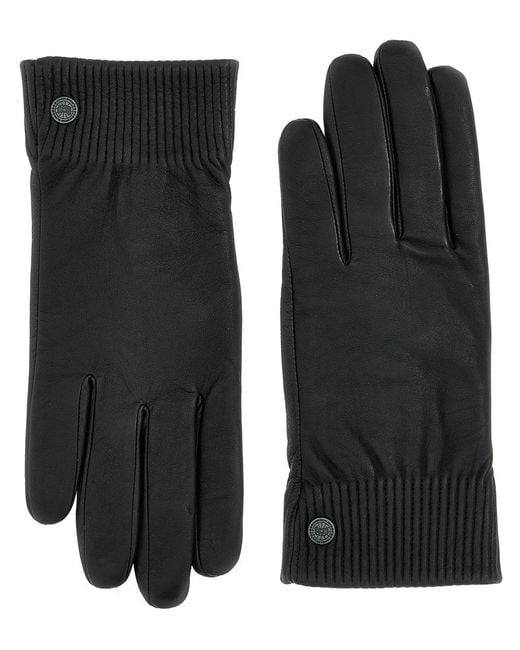Canada Goose Leather Rib Luxe Gloves in Black Lyst UK