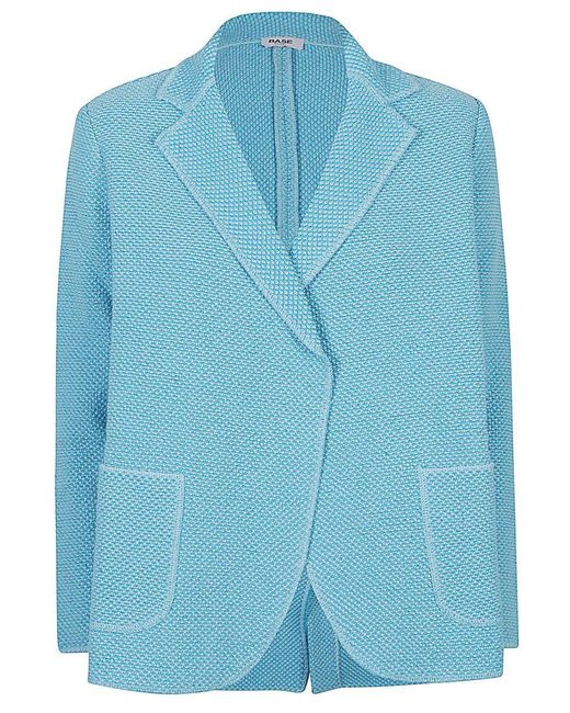 Base London Blue Cotton And Linen Blend Jacket
