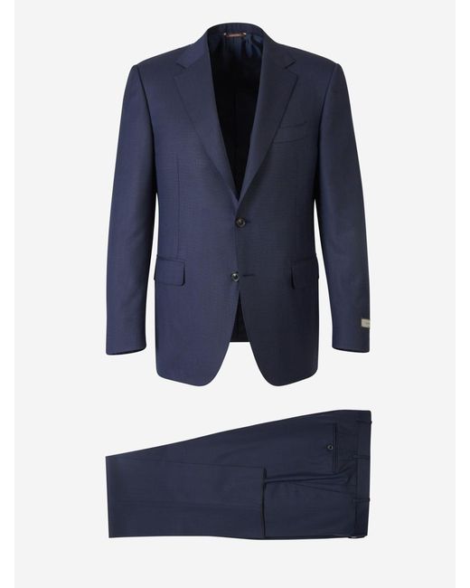Canali Blue Classic Wool Suit for men