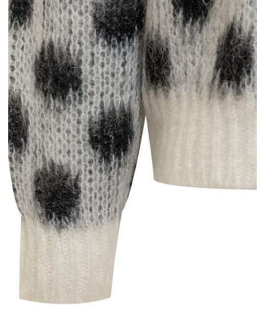 Marni Gray Polka Dot Sweater for men