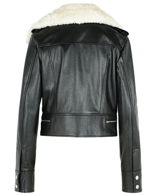 Sportmax Black 'Toscana' Leather Jacket