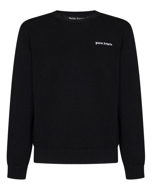 Palm Angels Black Classic Logo Sweater for men
