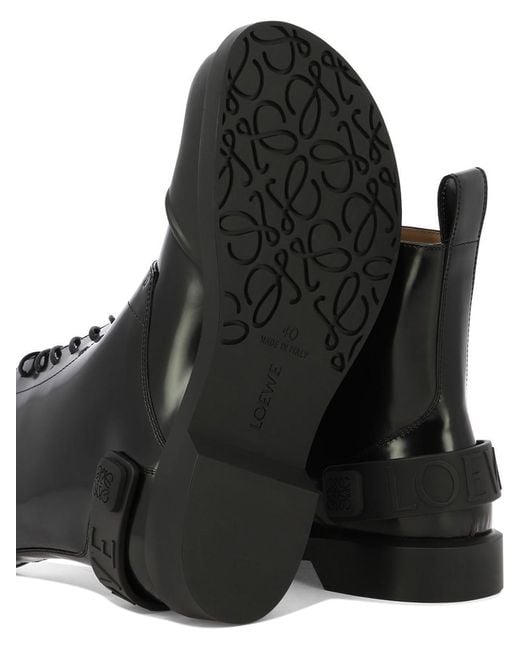 Loewe Black "Campo" Lace-Up Boots for men