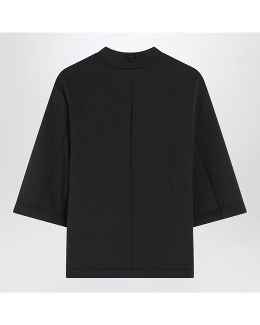 Moncler x Edward Enninful Black Top With Asymmetric Hem