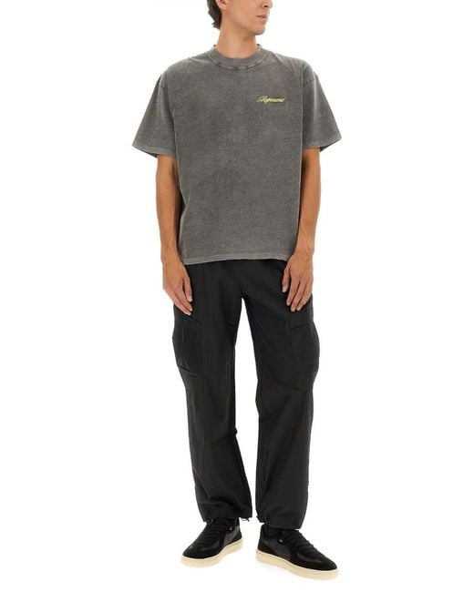 Represent Gray Script Logo T-Shirt for men