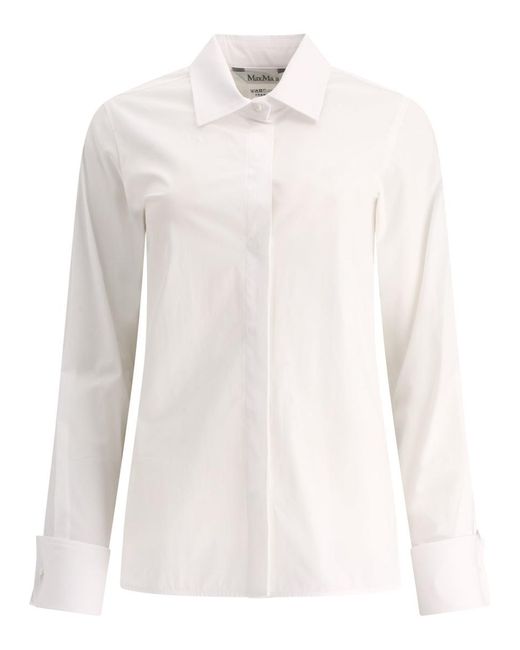 Max Mara White "Knut" Shirt With Embroidery