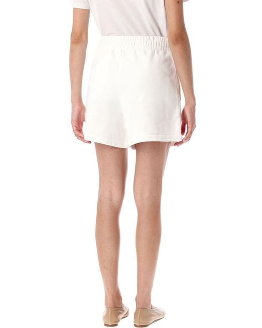 Anine Bing White Kam Framed Monogram Sweatshort