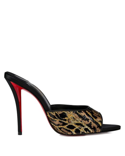 Christian Louboutin Metallic Miss Z Leather Mules